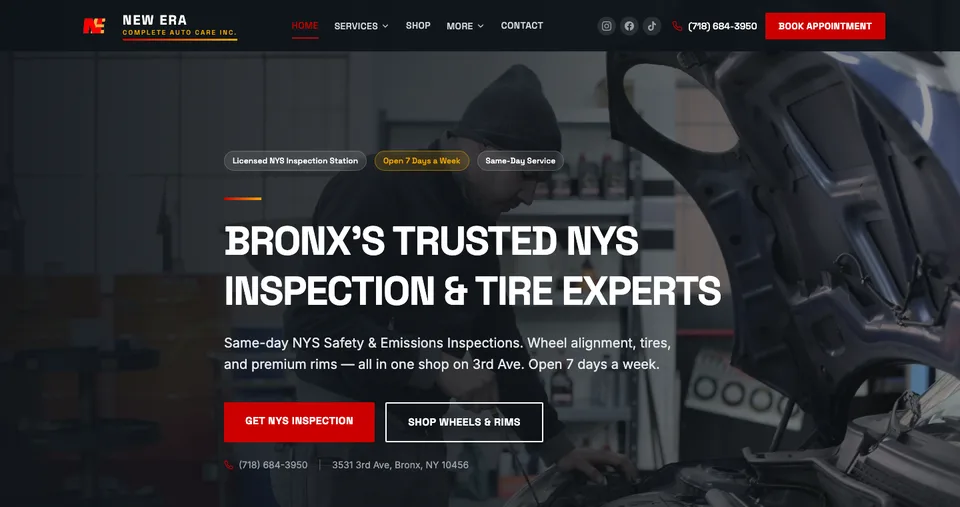 New Era Auto Care: Branding, website with online shop, and marketing
